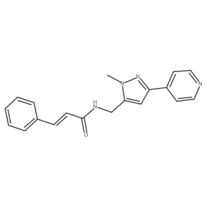 (E)-N-[(2-Methyl-5-pyridin-4-ylpyrazol-3-yl)methyl]-3-phenylprop-2-enamide结构式