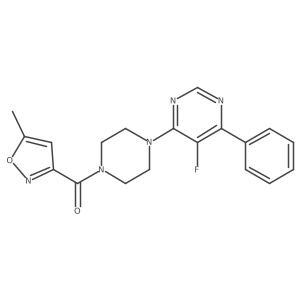 5-Fluoro-4-[4-(5-methyl-1,2-oxazole-3-carbonyl)piperazin-1-yl]-6-phenylpyrimidine Structure