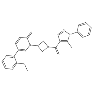 6-(2-methoxyphenyl)-2-[1-(5-methyl-1-phenyl-1H-pyrazole-4-carbonyl)azetidin-3-yl]-2,3-dihydropyridazin-3-one结构式
