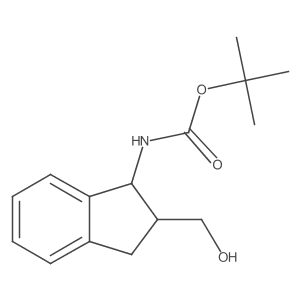 rac-tert-butyl N-[(1R,2R)-2-(hydroxymethyl)-2,3-dihydro-1H-inden-1-yl]carbamate结构式