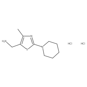 (4-Methyl-2-(piperidin-1-yl)thiazol-5-yl)methanamine dihydrochloride Structure