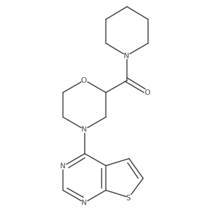 2-(Piperidine-1-carbonyl)-4-{thieno[2,3-d]pyrimidin-4-yl}morpholine结构式