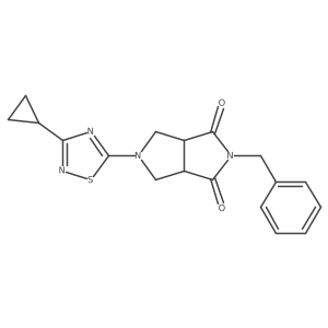 2-Benzyl-5-(3-cyclopropyl-1,2,4-thiadiazol-5-yl)-octahydropyrrolo[3,4-c]pyrrole-1,3-dione结构式