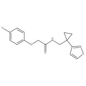 2-(4-Fluorophenyl)sulfanyl-N-[(1-thiophen-3-ylcyclopropyl)methyl]acetamide Structure