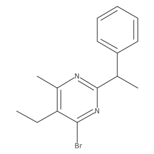 4-Bromo-5-ethyl-6-methyl-2-(1-phenylethyl)pyrimidine结构式