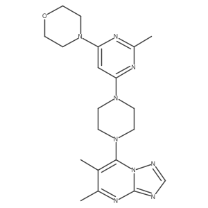4-[6-(4-{5,6-Dimethyl-[1,2,4]triazolo[1,5-a]pyrimidin-7-yl}piperazin-1-yl)-2-methylpyrimidin-4-yl]morpholine结构式