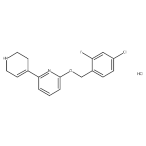 2-[(4-Chloro-2-fluorophenyl)methoxy]-6-(1,2,3,6-tetrahydropyridin-4-yl)pyridine;hydrochloride结构式