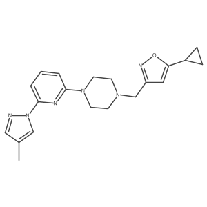 1-[(5-cyclopropyl-1,2-oxazol-3-yl)methyl]-4-[6-(4-methyl-1H-pyrazol-1-yl)pyridin-2-yl]piperazine结构式
