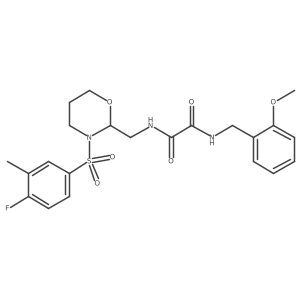 N-{[3-(4-fluoro-3-methylbenzenesulfonyl)-1,3-oxazinan-2-yl]methyl}-N'-[(2-methoxyphenyl)methyl]ethanediamide结构式