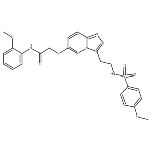 N-(2-methoxyphenyl)-2-((3-(2-(4-methoxyphenylsulfonamido)ethyl)-[1,2,4]triazolo[4,3-b]pyridazin-6-yl)thio)acetamide结构式