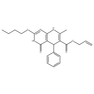 Allyl 2-(butylthio)-7-methyl-4-oxo-5-phenyl-3,4,5,8-tetrahydropyrido[2,3-d]pyrimidine-6-carboxylate结构式