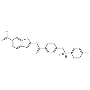4-(4-fluorophenylsulfonamido)-N-(6-nitrobenzo[d]thiazol-2-yl)benzamide结构式