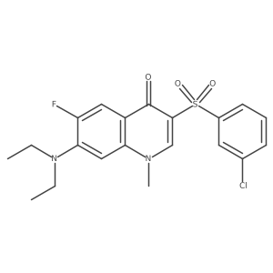 3-((3-chlorophenyl)sulfonyl)-7-(diethylamino)-6-fluoro-1-methylquinolin-4(1H)-one结构式
