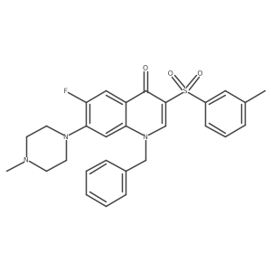 1-benzyl-6-fluoro-3-[(3-methylphenyl)sulfonyl]-7-(4-methylpiperazin-1-yl)quinolin-4(1H)-one Structure