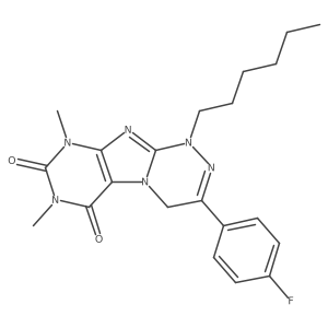 3-(4-fluorophenyl)-1-hexyl-7,9-dimethyl-7,9-dihydro-[1,2,4]triazino[3,4-f]purine-6,8(1H,4H)-dione Structure
