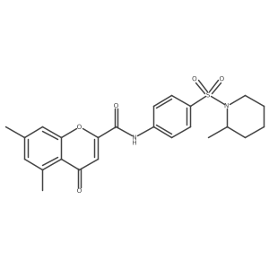 5,7-dimethyl-N-{4-[(2-methylpiperidin-1-yl)sulfonyl]phenyl}-4-oxo-4H-chromene-2-carboxamide Structure