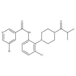 5-bromo-N-[3-chloro-2-(4-isobutyryl-1-piperazinyl)phenyl]nicotinamide结构式
