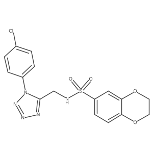 N-((1-(4-chlorophenyl)-1H-tetrazol-5-yl)methyl)-2,3-dihydrobenzo[b][1,4]dioxine-6-sulfonamide Structure