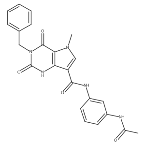 N-(3-acetamidophenyl)-3-benzyl-5-methyl-2,4-dioxo-2,3,4,5-tetrahydro-1H-pyrrolo[3,2-d]pyrimidine-7-carboxamide结构式