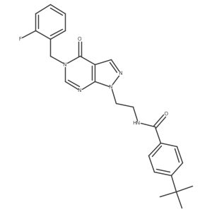 4-(tert-butyl)-N-(2-(5-(2-fluorobenzyl)-4-oxo-4,5-dihydro-1H-pyrazolo[3,4-d]pyrimidin-1-yl)ethyl)benzamide Structure