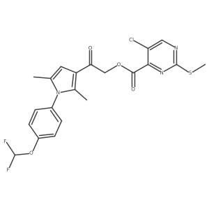2-{1-[4-(difluoromethoxy)phenyl]-2,5-dimethyl-1H-pyrrol-3-yl}-2-oxoethyl 5-chloro-2-(methylsulfanyl)pyrimidine-4-carboxylate Structure