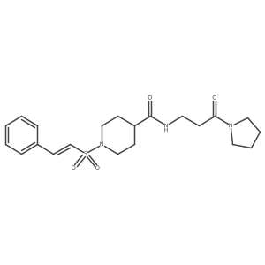 N-[3-oxo-3-(pyrrolidin-1-yl)propyl]-1-(2-phenylethenesulfonyl)piperidine-4-carboxamide Structure