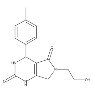 6-(2-hydroxyethyl)-4-(4-methylphenyl)-1H,2H,3H,4H,5H,6H,7H-pyrrolo[3,4-d]pyrimidine-2,5-dione结构式
