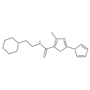 4-methyl-N-[2-(morpholin-4-yl)ethyl]-2-(1H-pyrrol-1-yl)-1,3-thiazole-5-carboxamide结构式