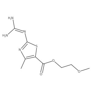 5-Thiazolecarboxylic acid, 2-[(aminoiminomethyl)amino]-4-methyl-, 2-methoxyethyl ester结构式