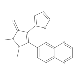 4-Furan-2-yl-1,2-dimethyl-5-quinoxalin-6-yl-1,2-dihydro-pyrazol-3-one Structure