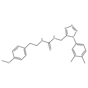 1-((1-(3,4-dimethylphenyl)-1H-tetrazol-5-yl)methyl)-3-(4-methoxyphenethyl)urea结构式