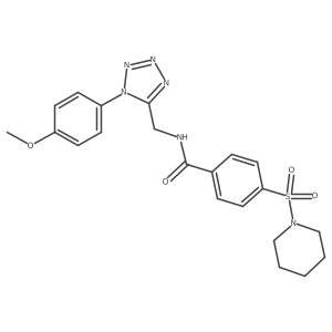 N-{[1-(4-methoxyphenyl)-1H-1,2,3,4-tetrazol-5-yl]methyl}-4-(piperidine-1-sulfonyl)benzamide结构式