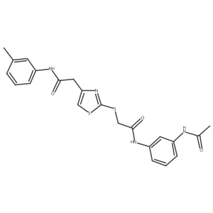 N-(3-acetamidophenyl)-2-((4-(2-oxo-2-(m-tolylamino)ethyl)thiazol-2-yl)thio)acetamide Structure