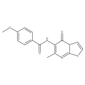 4-methoxy-N-(7-methyl-5-oxo-5H-thiazolo[3,2-a]pyrimidin-6-yl)benzamide结构式