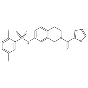 2,5-difluoro-N-(2-(furan-2-carbonyl)-1,2,3,4-tetrahydroisoquinolin-7-yl)benzenesulfonamide结构式