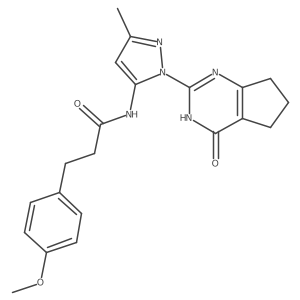 3-(4-methoxyphenyl)-N-(3-methyl-1-(4-oxo-4,5,6,7-tetrahydro-3H-cyclopenta[d]pyrimidin-2-yl)-1H-pyrazol-5-yl)propanamide Structure