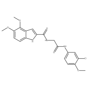N-{2-[(3-chloro-4-methoxyphenyl)amino]-2-oxoethyl}-4,5-dimethoxy-1H-indole-2-carboxamide结构式
