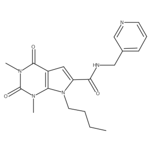7-butyl-1,3-dimethyl-2,4-dioxo-N-(pyridin-3-ylmethyl)-2,3,4,7-tetrahydro-1H-pyrrolo[2,3-d]pyrimidine-6-carboxamide结构式