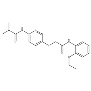 N-[6-({[(2-ethoxyphenyl)carbamoyl]methyl}sulfanyl)pyridazin-3-yl]-2-methylpropanamide结构式