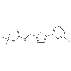 2-Tert-butyloxycarbonylaminomethyl-5-(3-chlorophenyl)-[1,3,4]oxadiazole结构式