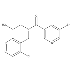 3-Pyridinecarboxamide,5-bromo-n-[(2-chlorophenyl)methyl]-n-(2-hydroxyethyl)- Structure