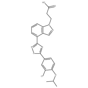 3-(4-(5-(3-Chloro-4-isopropoxyphenyl)-1,2,4-oxadiazol-3-yl)-1H-indazol-1-yl)propanoic acid结构式
