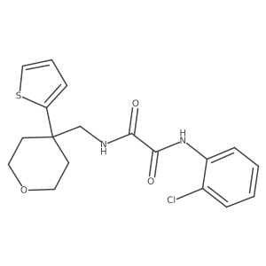 N1-(2-chlorophenyl)-N2-((4-(thiophen-2-yl)tetrahydro-2H-pyran-4-yl)methyl)oxalamide结构式