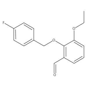 3-Ethoxy-2-((4-fluorobenzyl)oxy)benzaldehyde结构式