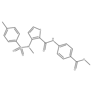 Methyl 4-{[(3-{methyl[(4-methylphenyl)sulfonyl]amino}thiophen-2-yl)carbonyl]amino}benzoate结构式