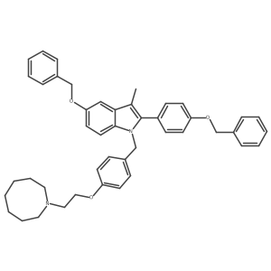 1-[[4-[2-(Hexahydro-1(2H)-azocinyl)ethoxy]phenyl]methyl]-3-methyl-5-(phenylmethoxy)-2-[4-(phenylmethoxy)phenyl]-1H-indole Structure