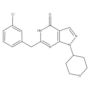 6-(3-Chlorobenzyl)-1-(tetrahydro-2H-pyran-4-yl)-1,5-dihydro-4H-pyrazolo[3,4-d]pyrimidin-4-one Structure