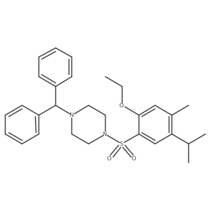 1-(Diphenylmethyl)-4-[2-ethoxy-4-methyl-5-(propan-2-yl)benzenesulfonyl]piperazine Structure