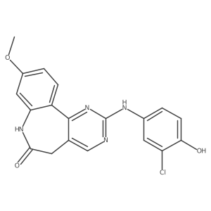 2-(3-Chloro-4-hydroxyanilino)-9-methoxy-5,7-dihydro-6H-pyrimido[5,4-d][1]benzazepin-6-one结构式