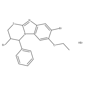 3,8-dibromo-7-ethoxy-4-phenyl-3,4-dihydro-2H-benzo[4,5]imidazo[2,1-b][1,3]thiazine hydrobromide结构式